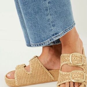 Loeffler Randall Natural Chunky Woven Raffia Sandals